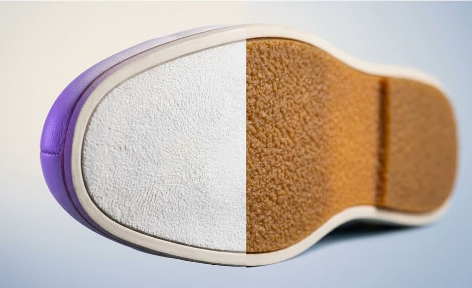 Anatomie d'une chaussure de bowling : semelle de glisse, semelle de freinage, talon plat