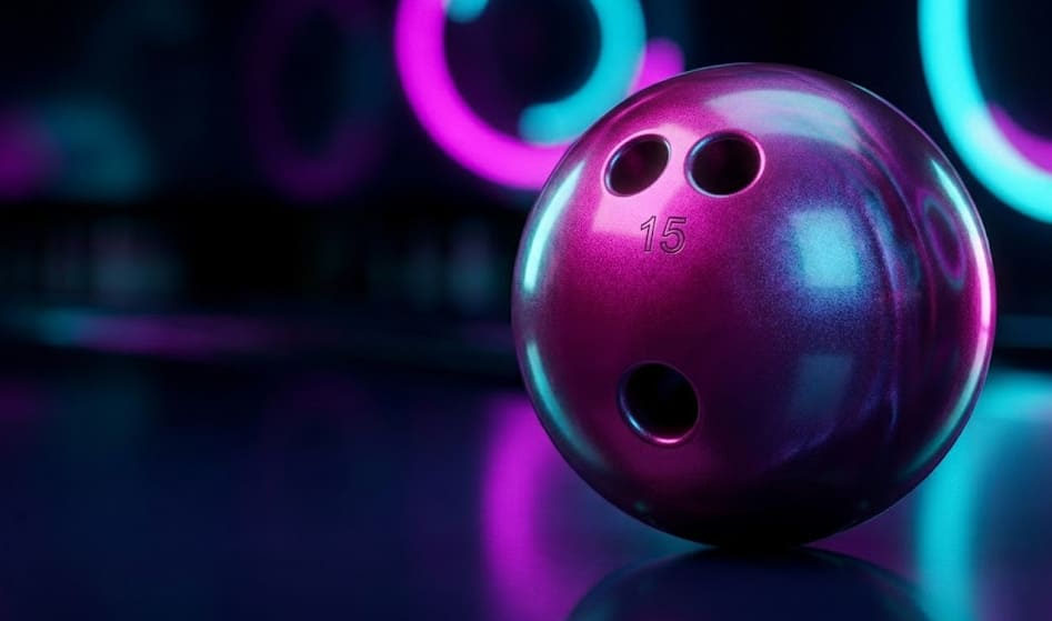 Boule de bowling pearl iridescente magenta-violet — Le 300